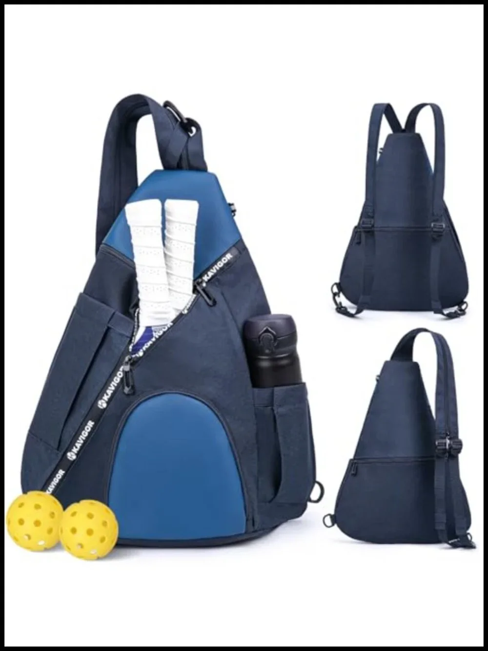 Pickleball Sling Bag with 7 Pockets and Detachable Strap
